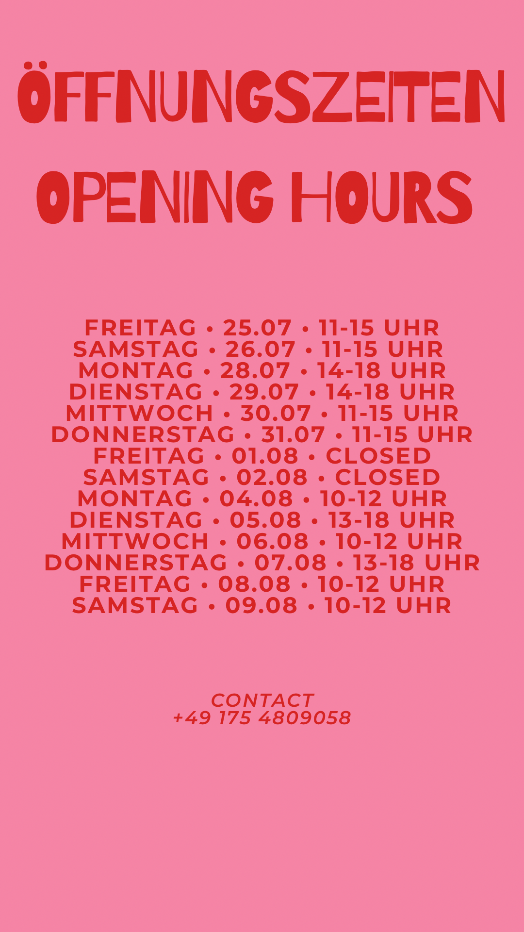Öffnungszeiten