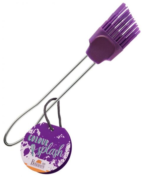 Silikonpinsel Colour Splash, klein, 3 cm, Lila, Silikonkopf mit Edelstahlgriff