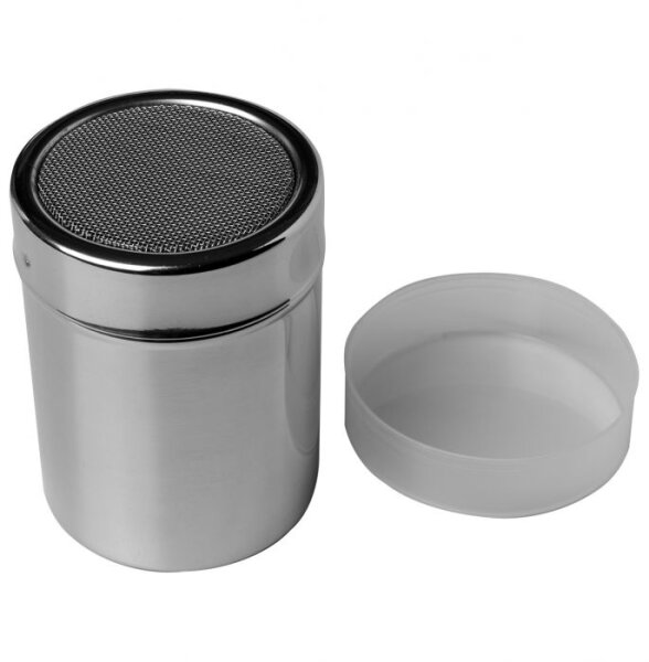 Zuckerstreuer, Easy Baking, 8cm Edelstahl, mit Kunststoff-Deckel