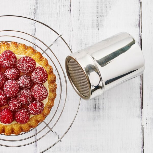 Zuckerstreuer, Easy Baking, 8cm Edelstahl, mit Kunststoff-Deckel