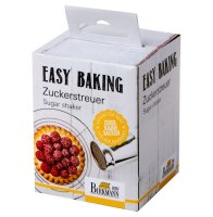 Zuckerstreuer, Easy Baking, 8cm Edelstahl, mit Kunststoff-Deckel