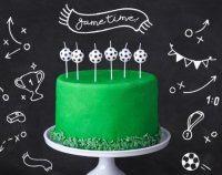 PartyDeco Candles Soccer Set/6