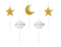 PartyDeco Candles Star Clouds Moon Set/5