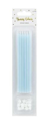 PartyDeco Candles Long Light Blue Set/12