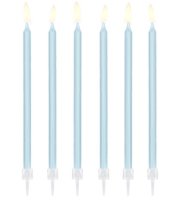PartyDeco Candles Long Light Blue Set/12