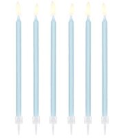 PartyDeco Candles Long Light Blue Set/12