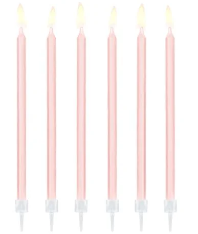 PartyDeco Candles Long Rosa Set/12