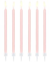 PartyDeco Candles Long Rosa Set/12