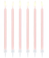 PartyDeco Candles Long Rosa Set/12