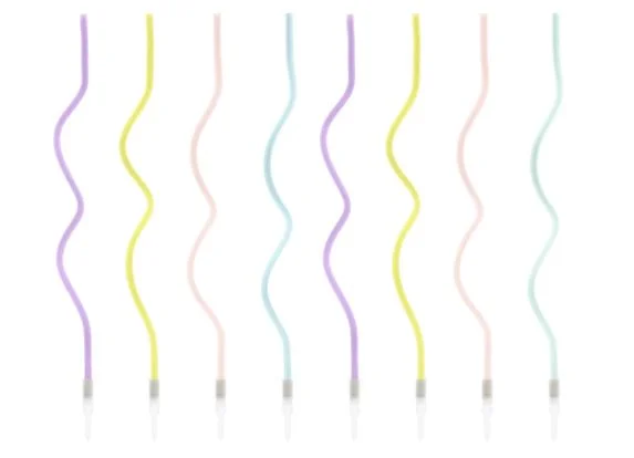 PartyDeco Candles Swirl Color Set/8