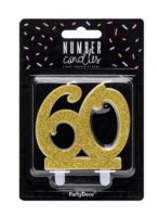 PartyDeco Candle Gold No. 60