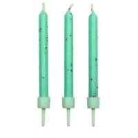 PME Candles Glitter Blue with Holders Pkg/10