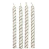PME Candles White Medium Striped Pkg/24