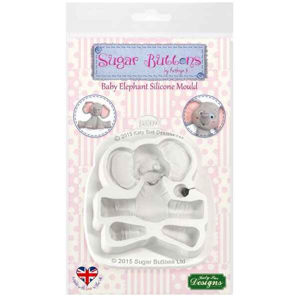 Katy Sue Mold Sugar Buttons Character - Baby Elephant