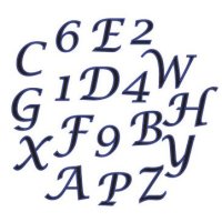 FMM Alphabet &amp; Numbers Tappits Script Italic Upper Case