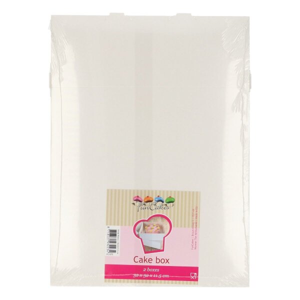 FunCakes Tortenbox -Blanco 32 x 32 x 11,5 cm- 2 St.