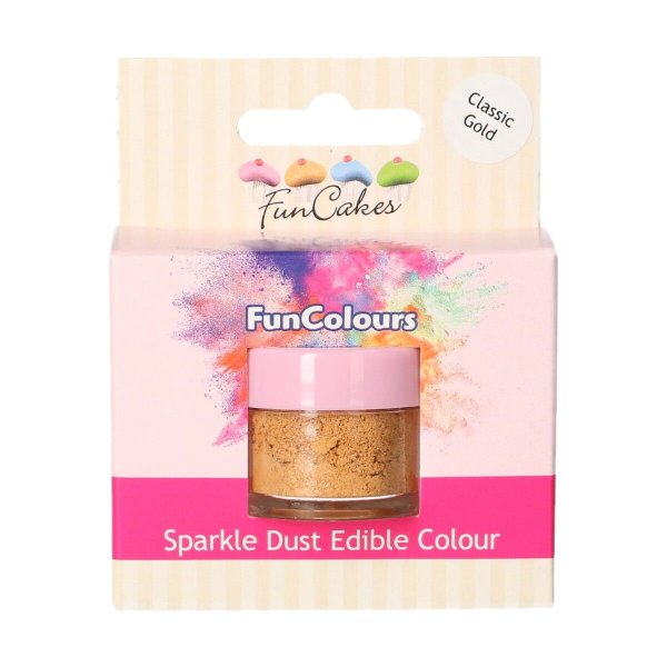 FunCakes Edible FunColours Sparkle Dust - Cassic Gold