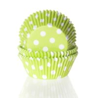 House of Marie Baking Cups Polkadot Lime Green - pk/50