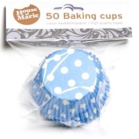 House of Marie Baking Cups Polkadot Blue - pk/50