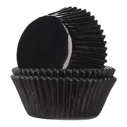 House of Marie Baking Cups Foil Black - pk/24