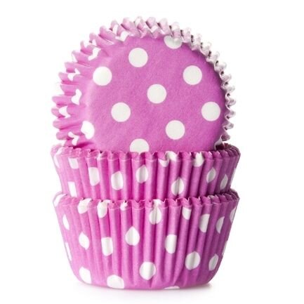 House of Marie Baking Cups Mini Polkadot Pink - pk/60