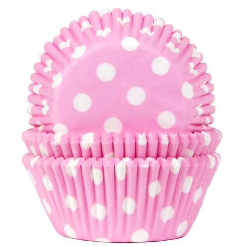 House of Marie Baking Cups Punkte Babyrosa - pk/50