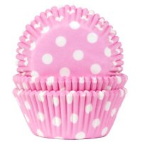 House of Marie Baking Cups Punkte Babyrosa - pk/50