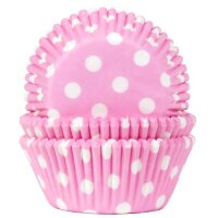 House of Marie Baking Cups Punkte Babyrosa - pk/50