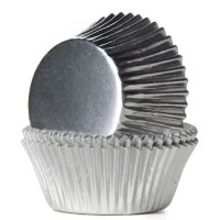 House of Marie Baking Cups Foil Silver - pk/24