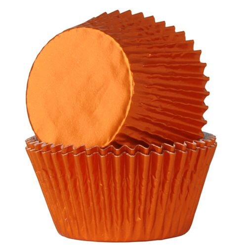 House of Marie Baking Cups Foil Orange - pk/24