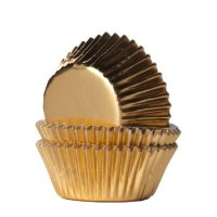 House of Marie Baking Cups Mini Foil Gold - pk/36