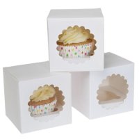 House of Marie Cupcake Box 9 x 9 x 9 cm -White- pk/3