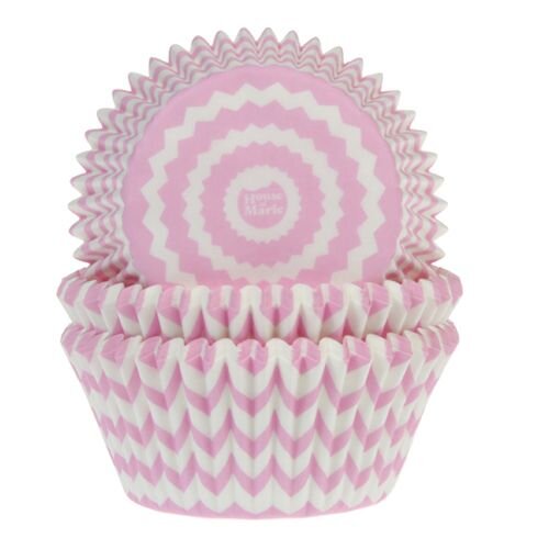 House of Marie Baking Cups Chevron Rosa - pk/50