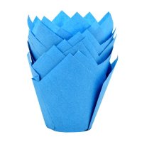 House of Marie Baking Cups Tulip Blue - pk/36
