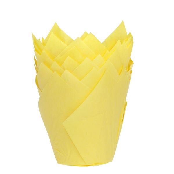 House of Marie Muffin Cups Tulip Yellow - pk/36