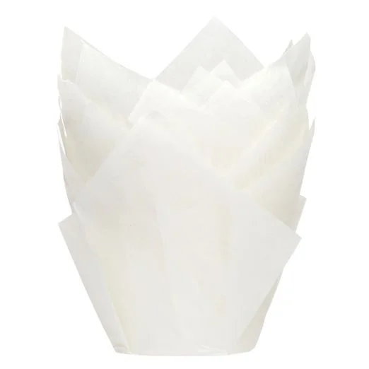 House of Marie Baking Cups Tulip Weiß - pk/36