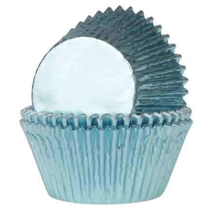 House of Marie Baking Cups Mini Foil Light Blue - pk/36