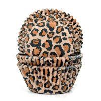 House of Marie Baking Cups Leopard Brown - pk/50