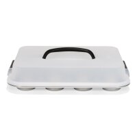 Patisse Silver-Top Muffin Pan 12 Cavity with Carrying Lid