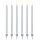 PartyDeco Candles Long Silver Set/12