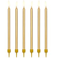 PartyDeco Candles Long Gold Set/12