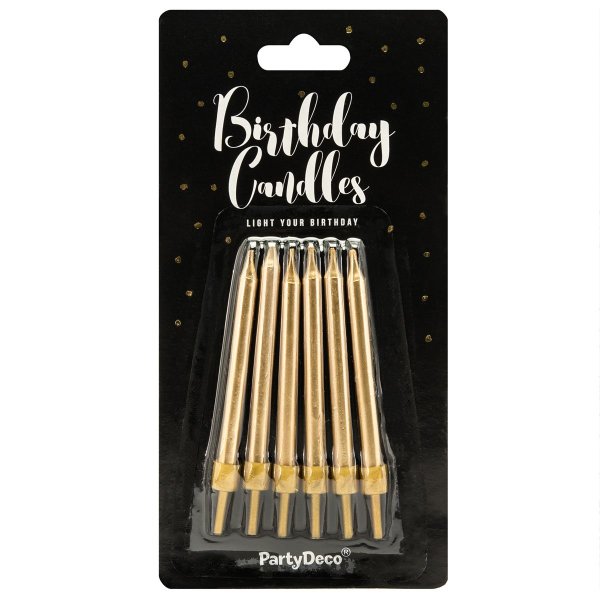 PartyDeco Candles Gold Set/6