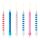 PartyDeco Candles Dots/Stripes Blue/Pink Set/6