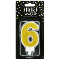PartyDeco Candle Gold No. 6