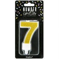 PartyDeco Candle Gold No. 7