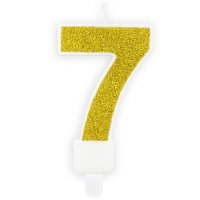 PartyDeco Candle Gold No. 7
